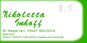 nikoletta inhoff business card